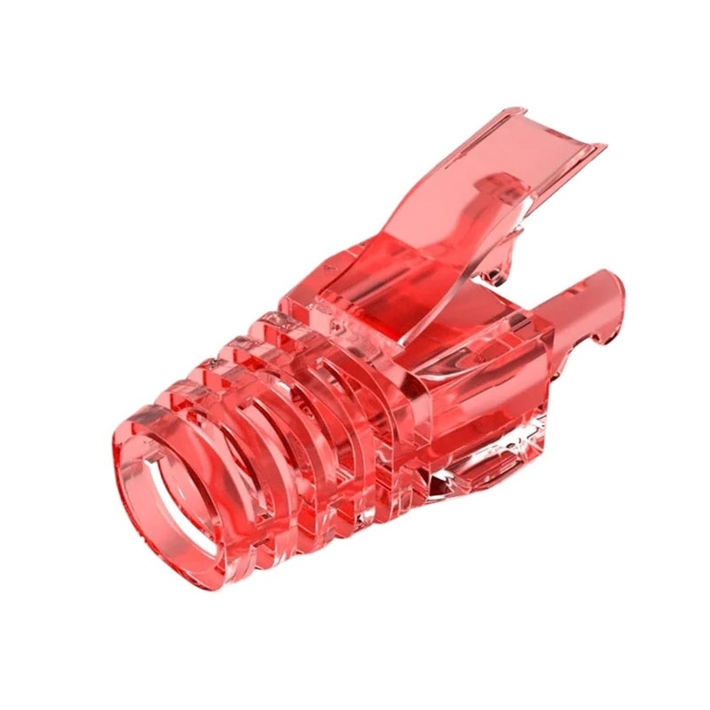 Red RJ45 CAT6 Ethernet Cable Strain Relief Boots 350 Pcs Connector Cover - Image 1